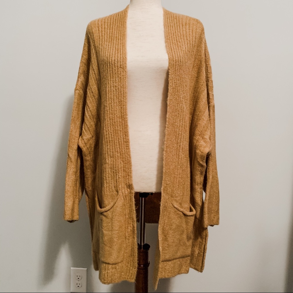 TOPSHOP • Long Oversized Cardigan in Camel NWT - Picture 3 of 5